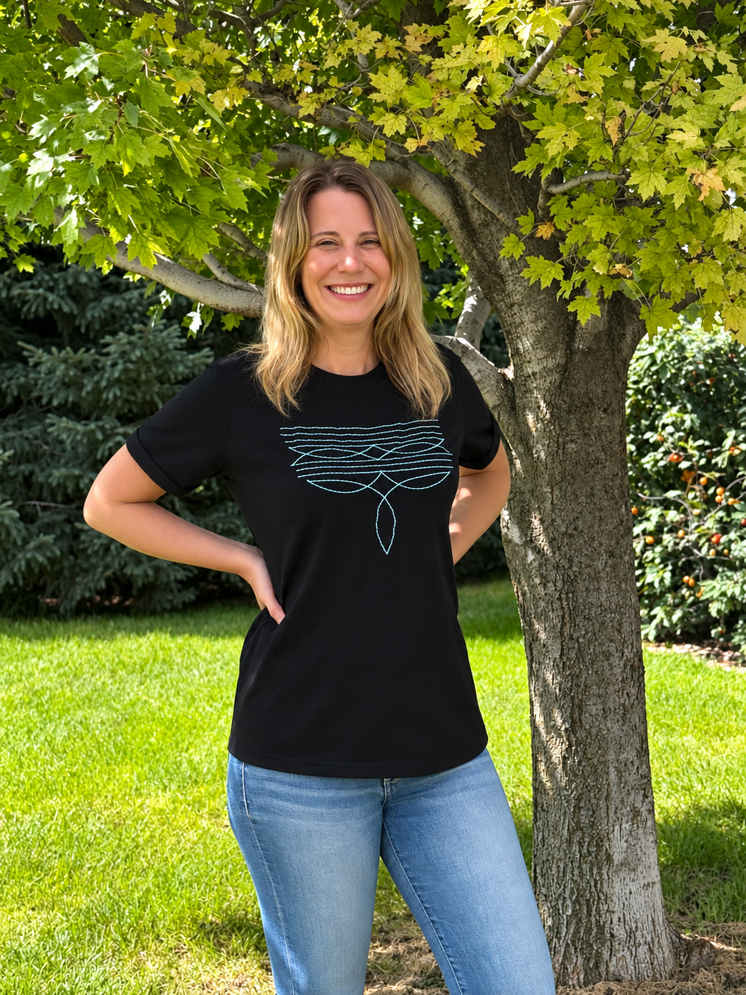 Western and Simple - Black Embroidered Women&