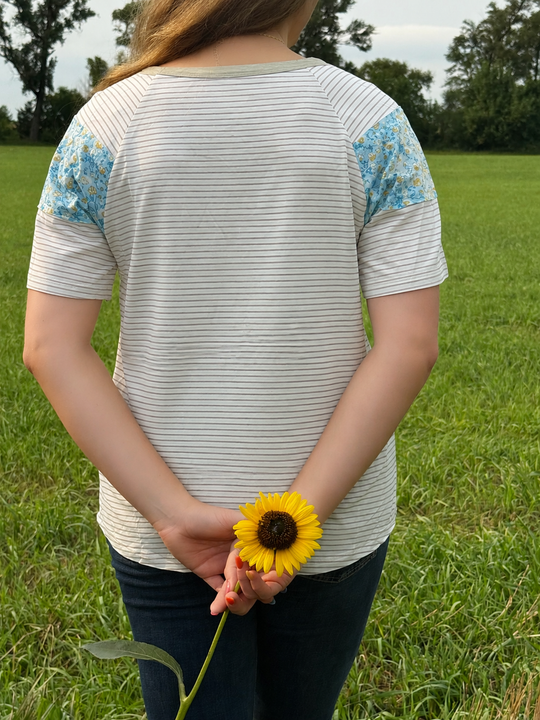 Flowers and Stripes Tee