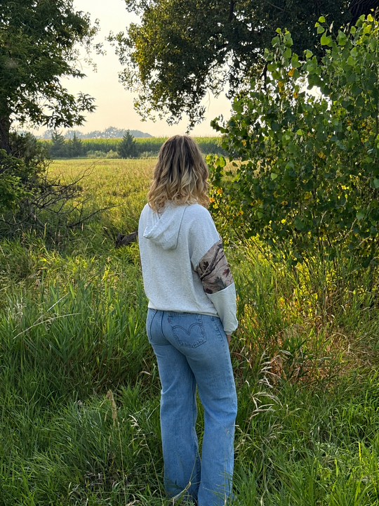 Autumn Collage Color-Block Camo Hoodie