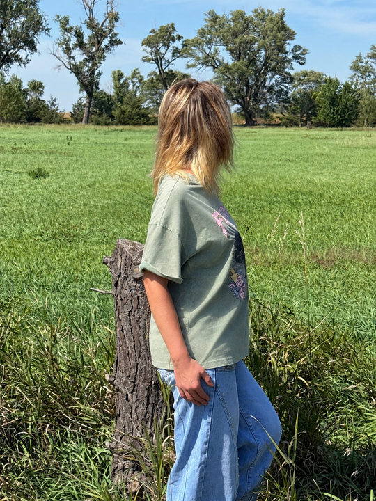 Freebird Tee - Stone Washed (Green)