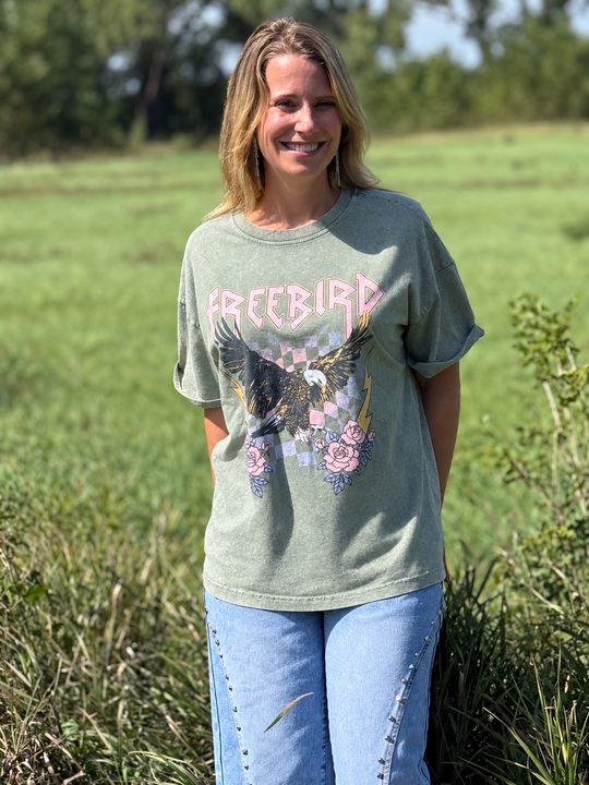 Freebird Tee - Stone Washed (Green)