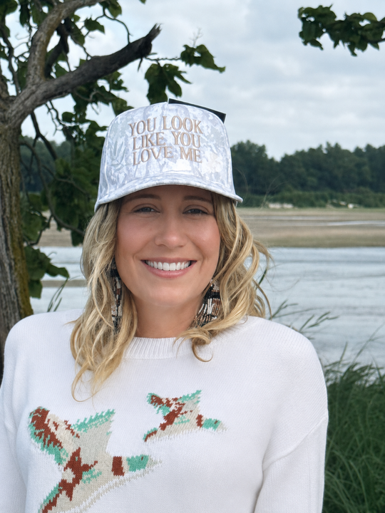 You Look Like You Love Me Ball Cap - White Wash Camo