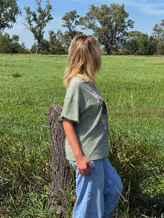 Freebird Tee - Stone Washed (Green)