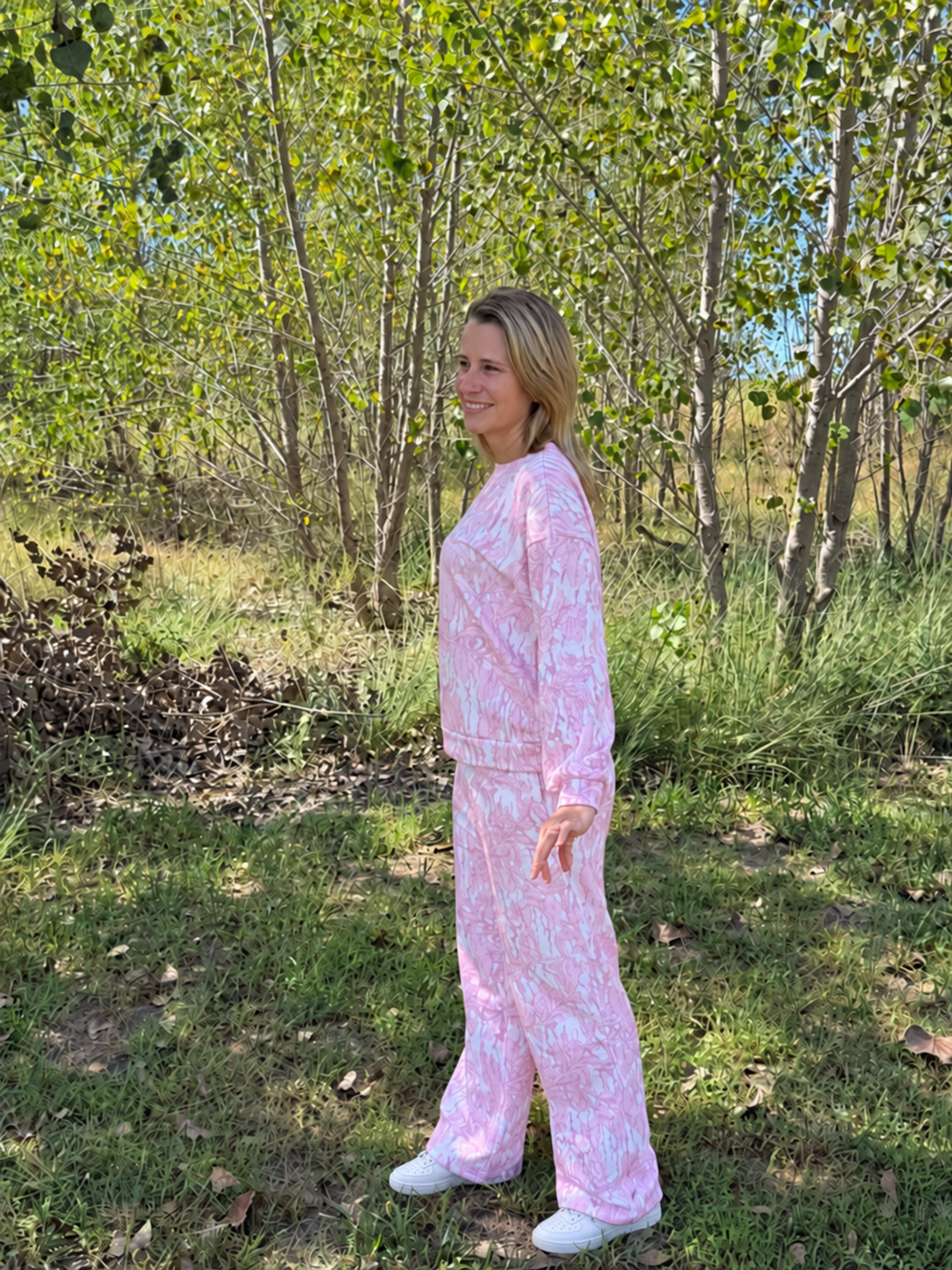 Heritage Pink Woodlands-Camo Sweater &amp; Pants Set