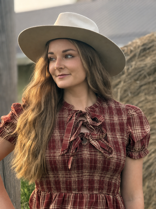Canyon Sunset Plaid Prairie Dress