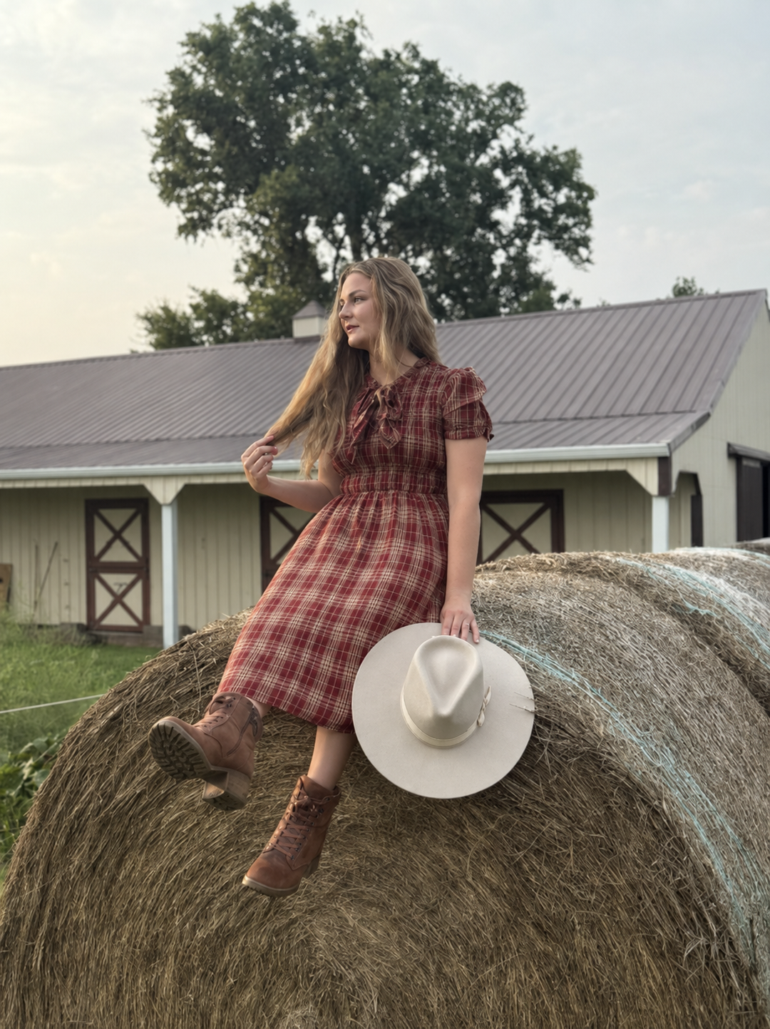 Canyon Sunset Plaid Prairie Dress