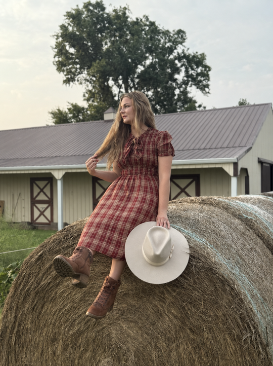 Canyon Sunset Plaid Prairie Dress