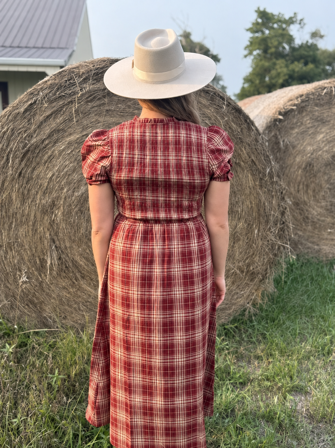 Canyon Sunset Plaid Prairie Dress