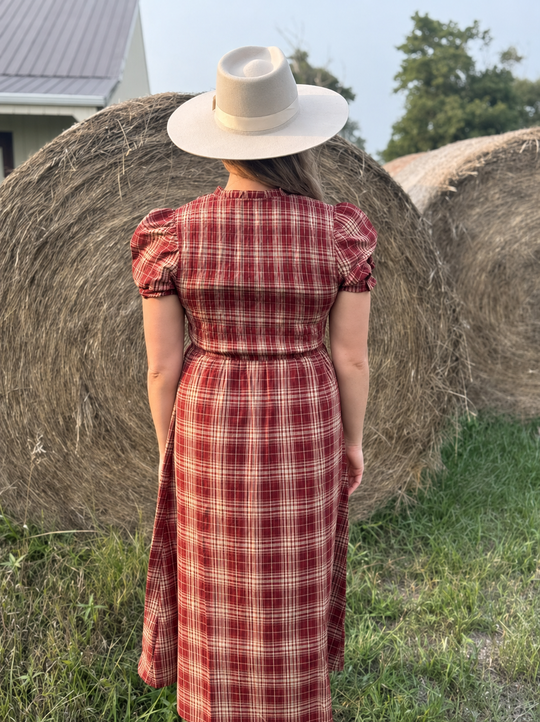 Canyon Sunset Plaid Prairie Dress