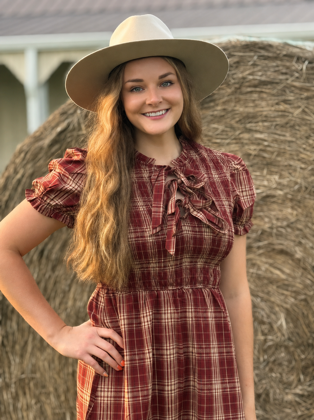 Canyon Sunset Plaid Prairie Dress