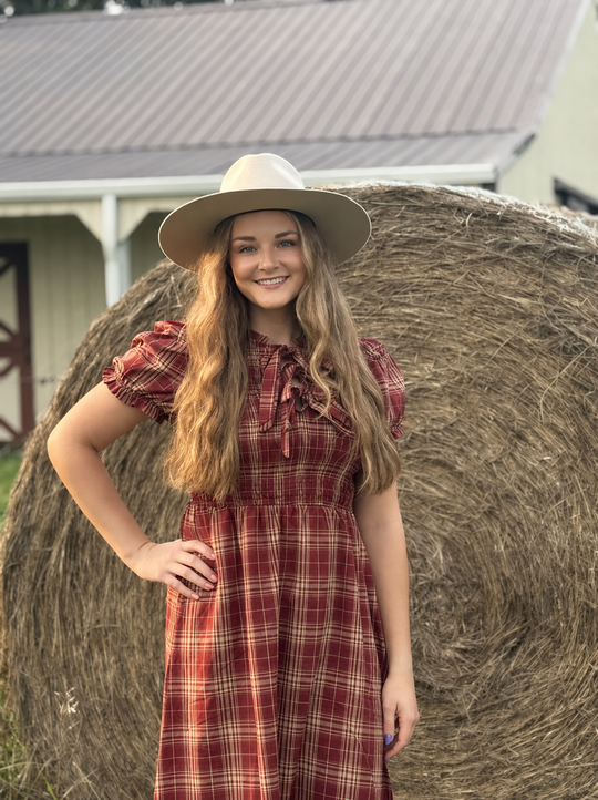 Canyon Sunset Plaid Prairie Dress