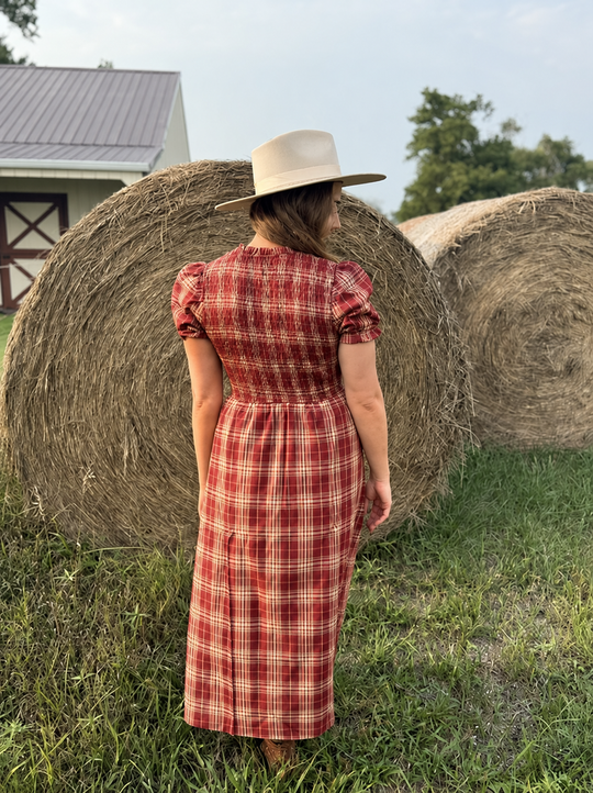Canyon Sunset Plaid Prairie Dress