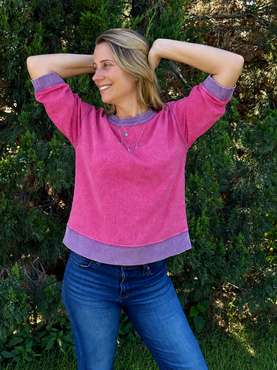 Wild Strawberry Bracelet-Sleeve Shirt