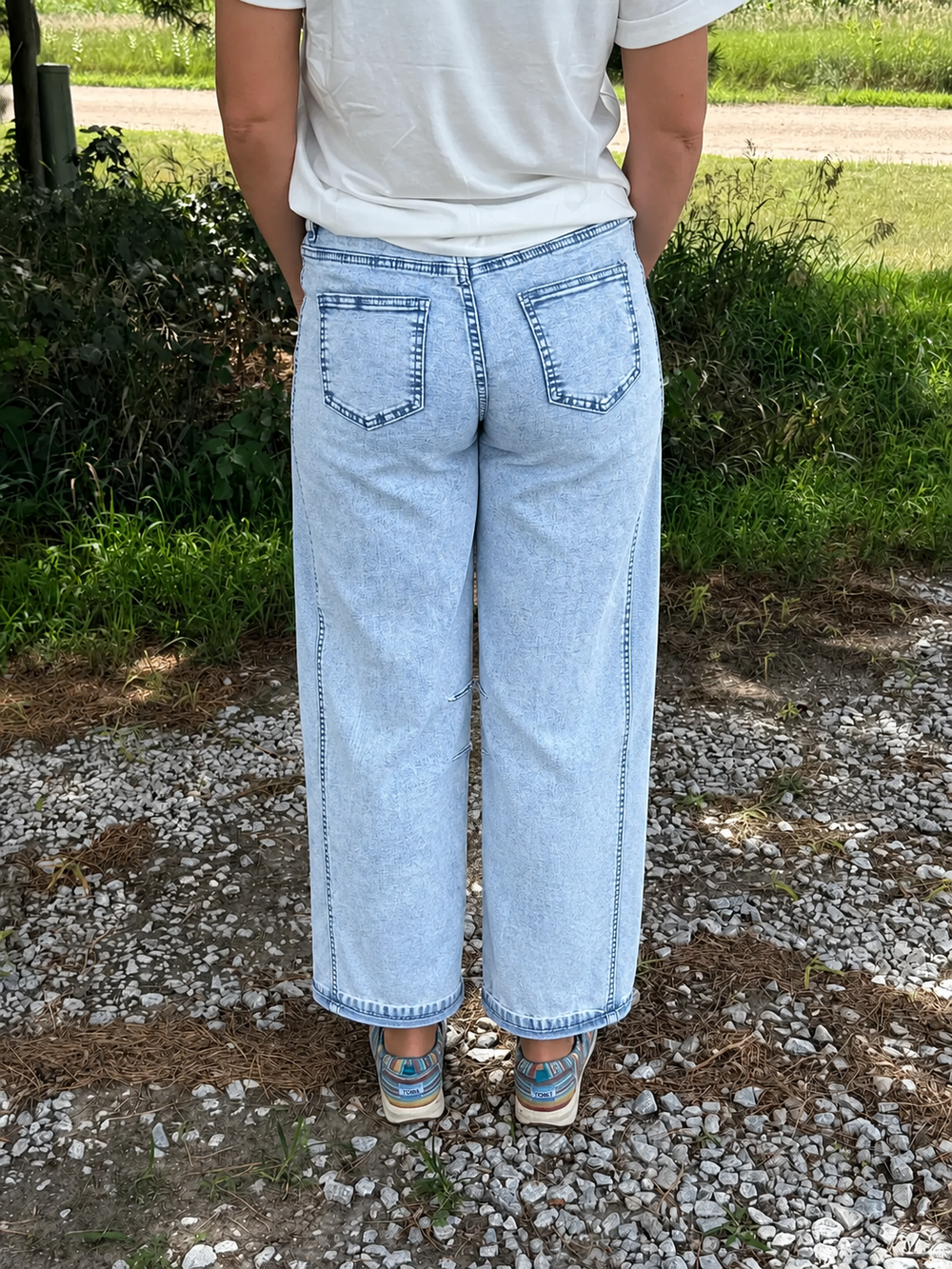 High Plains Acid-Wash Barrel Jeans