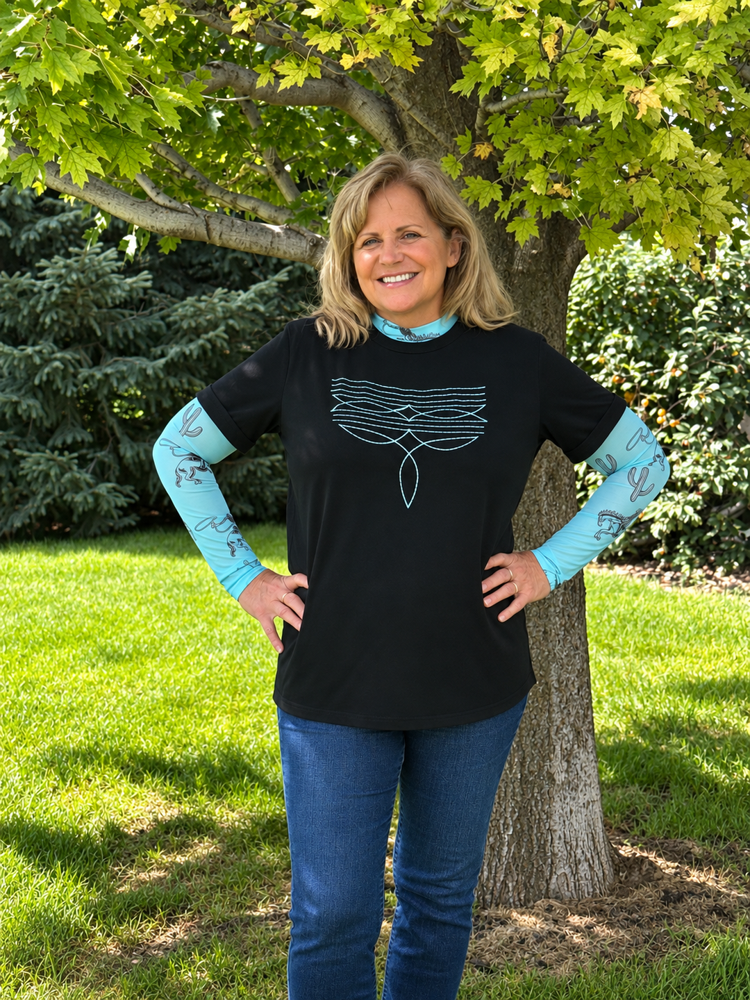 Western and Simple - Black Embroidered Women&