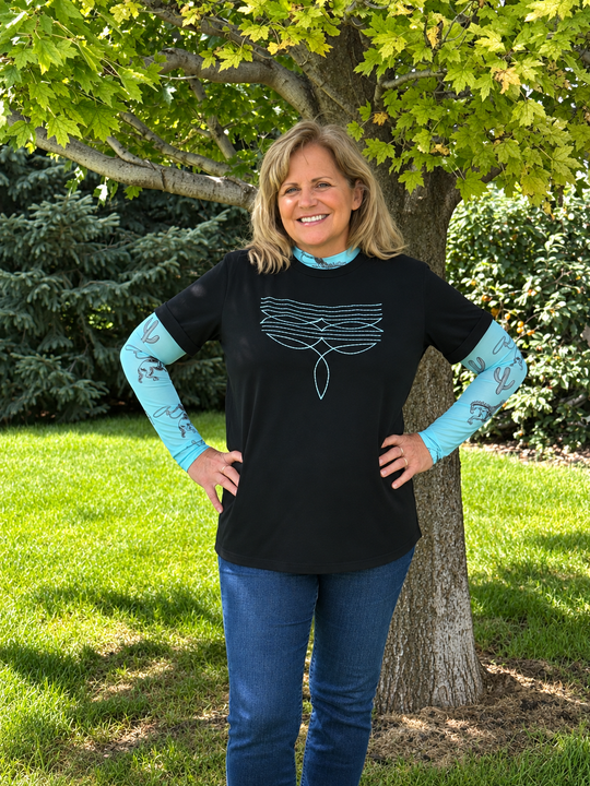 Western and Simple - Black Embroidered Women&