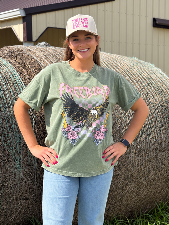 Freebird Tee - Stone Washed (Green)