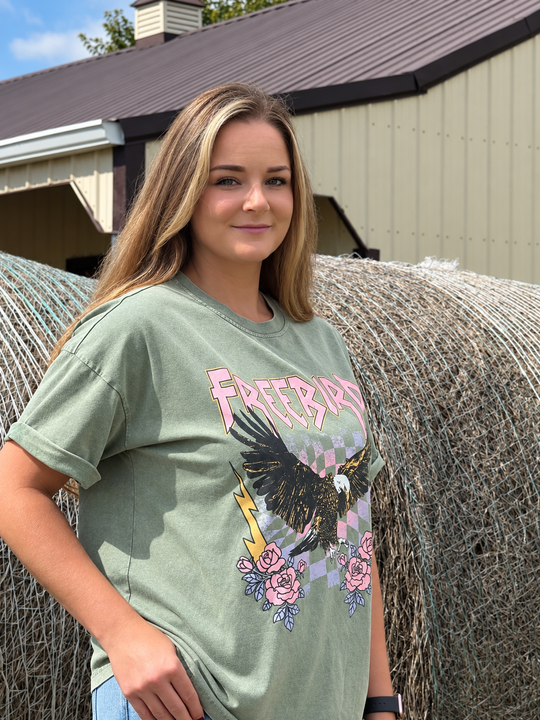 Freebird Tee - Stone Washed (Green)
