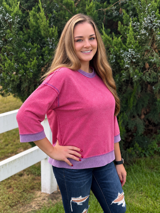 Wild Strawberry Bracelet-Sleeve Shirt
