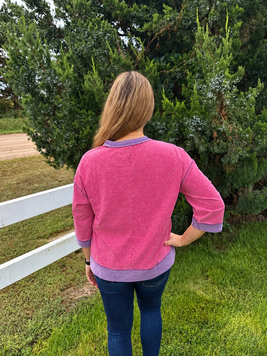Wild Strawberry Bracelet-Sleeve Shirt