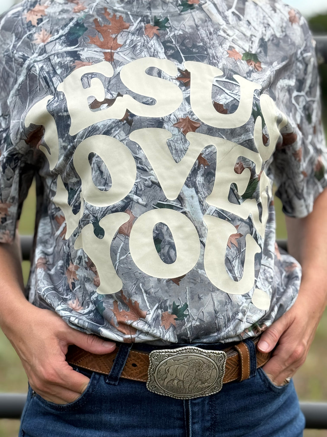 Faith &amp; Foliage Woodland Camo Tee