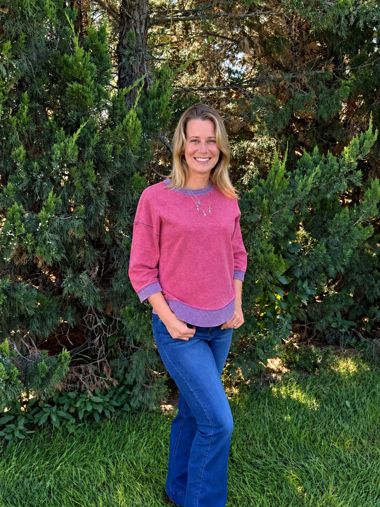 Wild Strawberry Bracelet-Sleeve Shirt